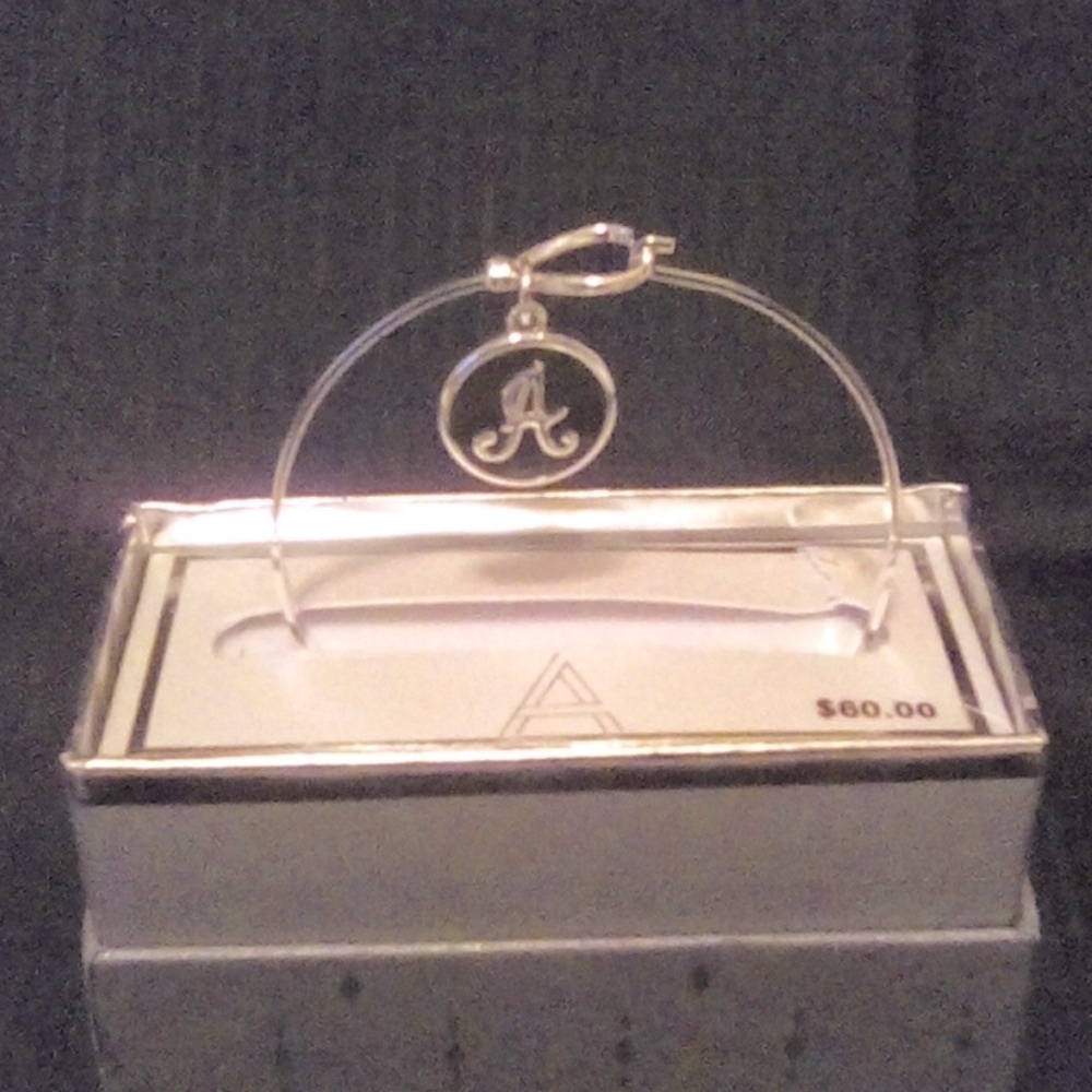 💥🔥Silver Plated Bracelet with Initial "A" Charm